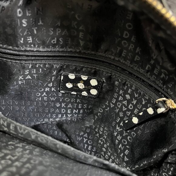 Kate Spade Laurel Way Musical Printed Dot Leather Black White Backpack Medium - Picture 8 of 12